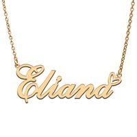 love heart eliana name necklace for women stainless steel gold silver nameplate pendant femme mother child girls gift