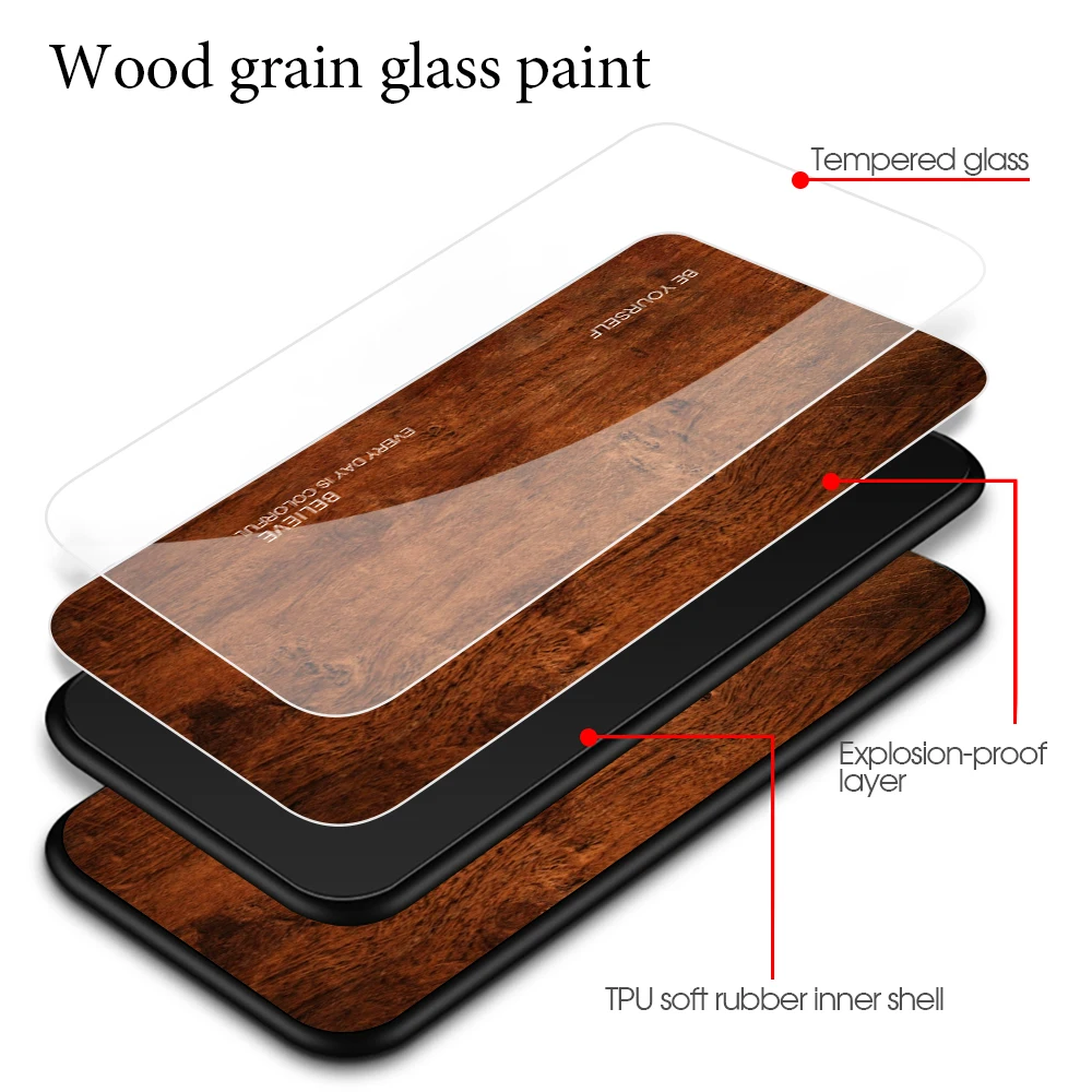 New Shockproof Phone Case for ASUS Zenfone Max Pro M1 ZB602KL ZB601KL Wood Grain Tempered Glass Cover M2 ZB633KL Capa |