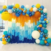 pastel balloon garland arch kit blue baby boy balloons crepe paper streamer backdrop for shower baby shower decor supplies