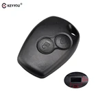 Чехол для ключа KEYYOU, 2 кнопки для Renault Megane Modus Espace Laguna Duster Logan DACIA Sandero Fluence Clio Kangoo, без лезвия