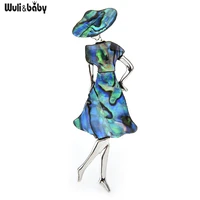 wulibaby natural shell lady girl brooches women weddings banquet party brooch pins gifts