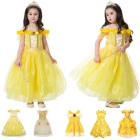 fancy girl princess dresses beauty belle cosplay costume 2021 girl princess dress up children party clothes baby girl clothes