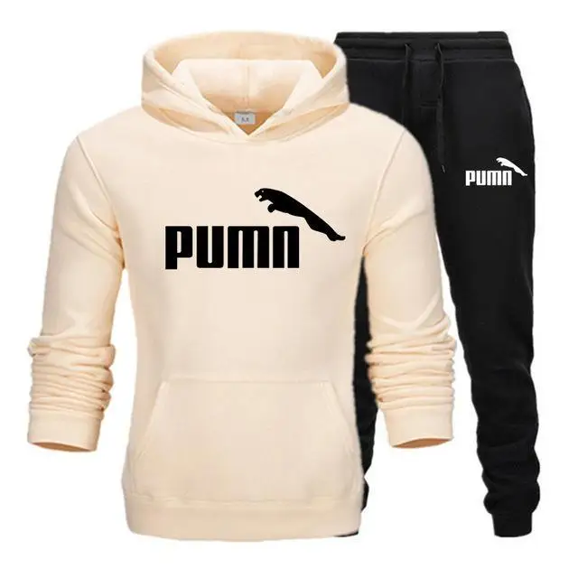 

2020 New Tracksuit Fashion Running Sets Men's Sportswear Two Piece Sets Cotton Fleece Thick hoodie+Pants Sporting Suit Male