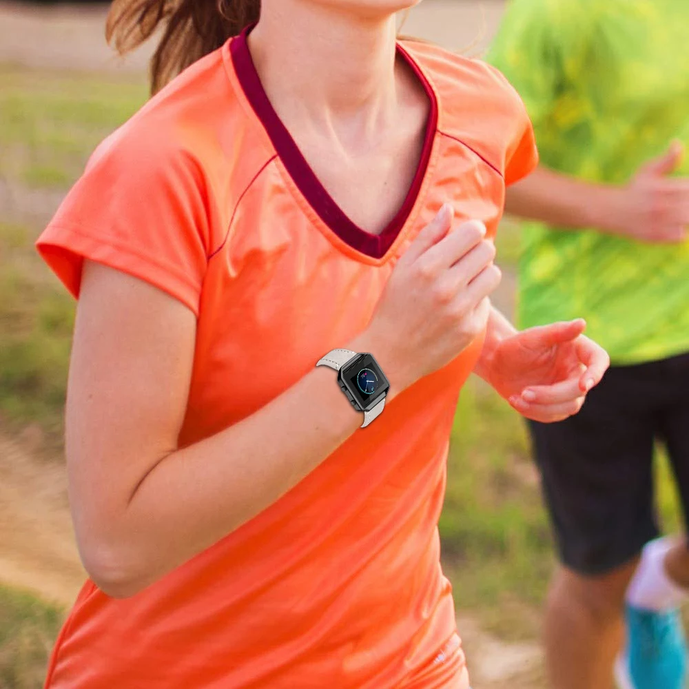 Кожаный ремешок Oulucci для часов fitbit blaze band с рамкой сменный металлической браслета