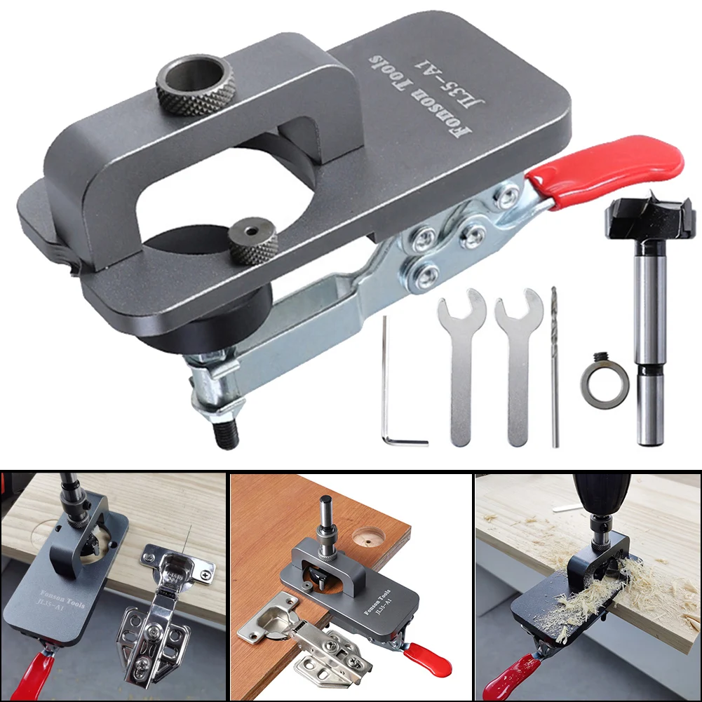 cabinet inset hinge stainless steel cup style boring hole drill guide bit wood 35mm cutter woodworking diy tools for kitchen free global shipping