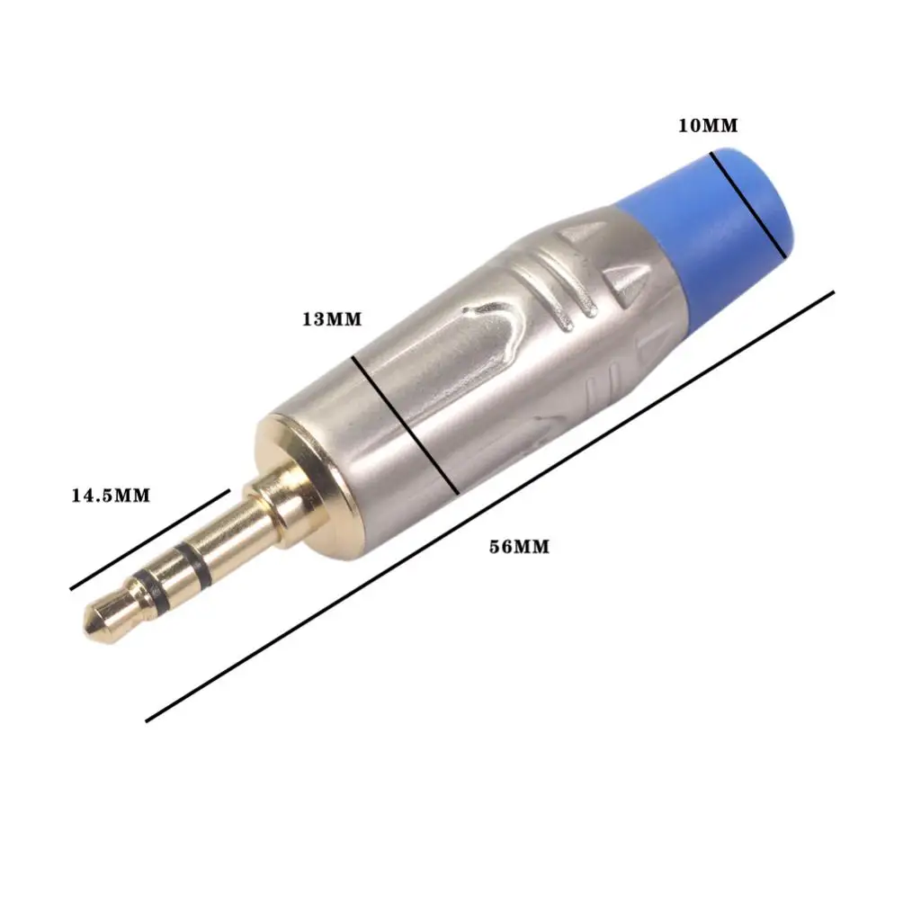 

2x Zinc Alloy 3.5mm Gold Plated Male Plug Connector Audio Stereo Video