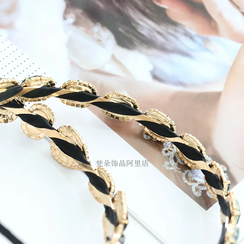

Girl Rhinestone Headbands Women Gem Stone Diamond Summer Hair Braid Colorful Wrap Dropship Accessories Baroque Luxury Wholesale