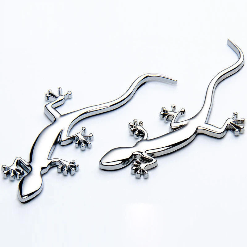 Автомобильный металлический 3D наклейки геккон двухсторонний скотч 1 пара