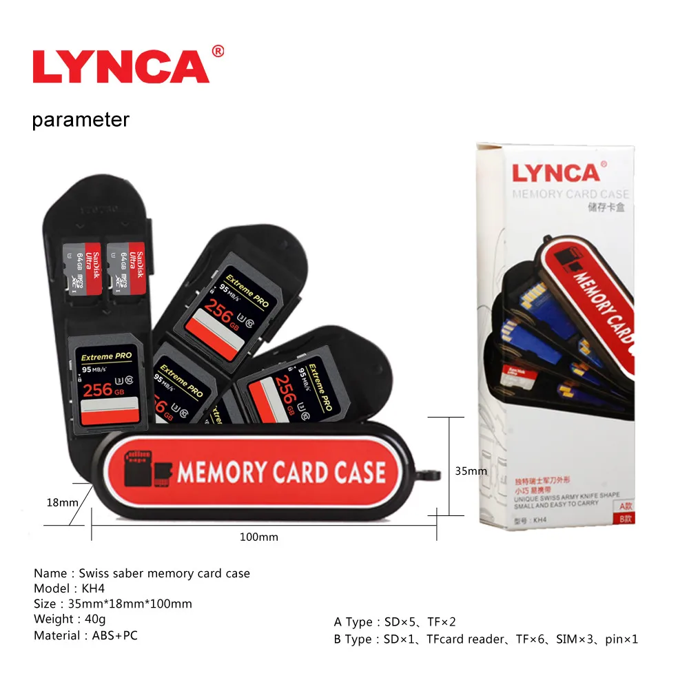 Мини чехол для держателя карты памяти LYNCA коробка хранения швейцарского