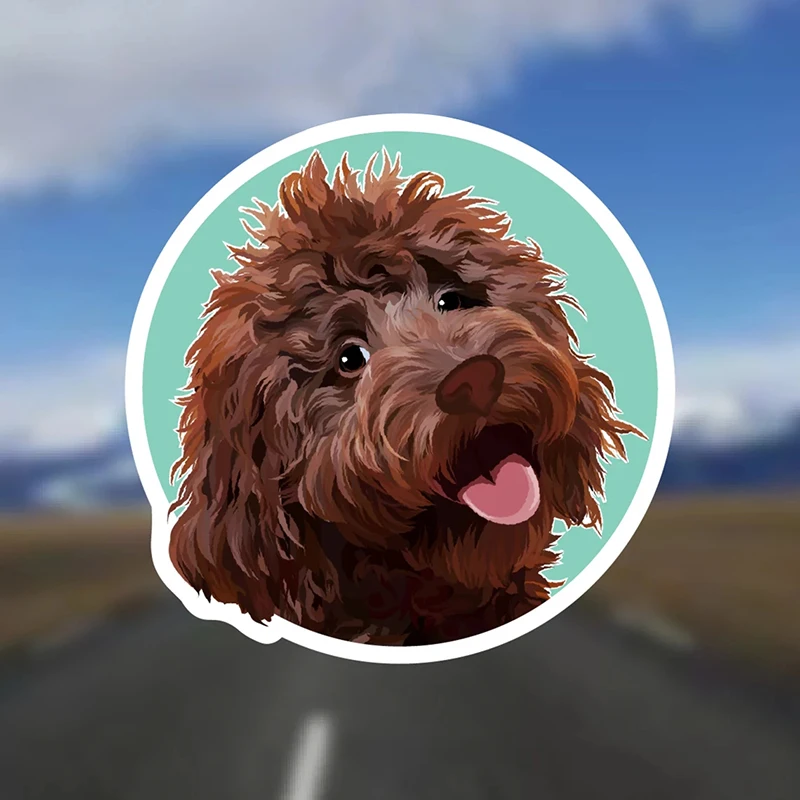 

32836 # Печатный самоклеющийся наклейки на авто Лабрадудель Собака водонепроницаемые наклейки на машину стикер этикеты наклейки стайлинга ав...