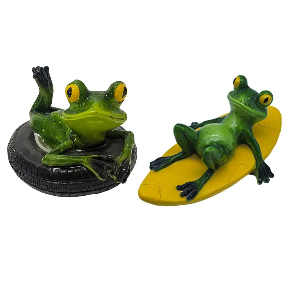 

2022 New Resin Floating Frogs Statue Creative Outdoor Garden Pond Decorative Cute Frog Sculpture For Home Desk Garden Ornament