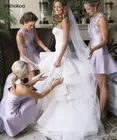 Платье-Русалка для подружки невесты, с круглым вырезом