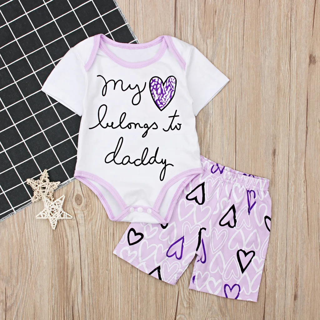 Милая Одежда для новорожденных девочек комбинезон с принтом топы коротким