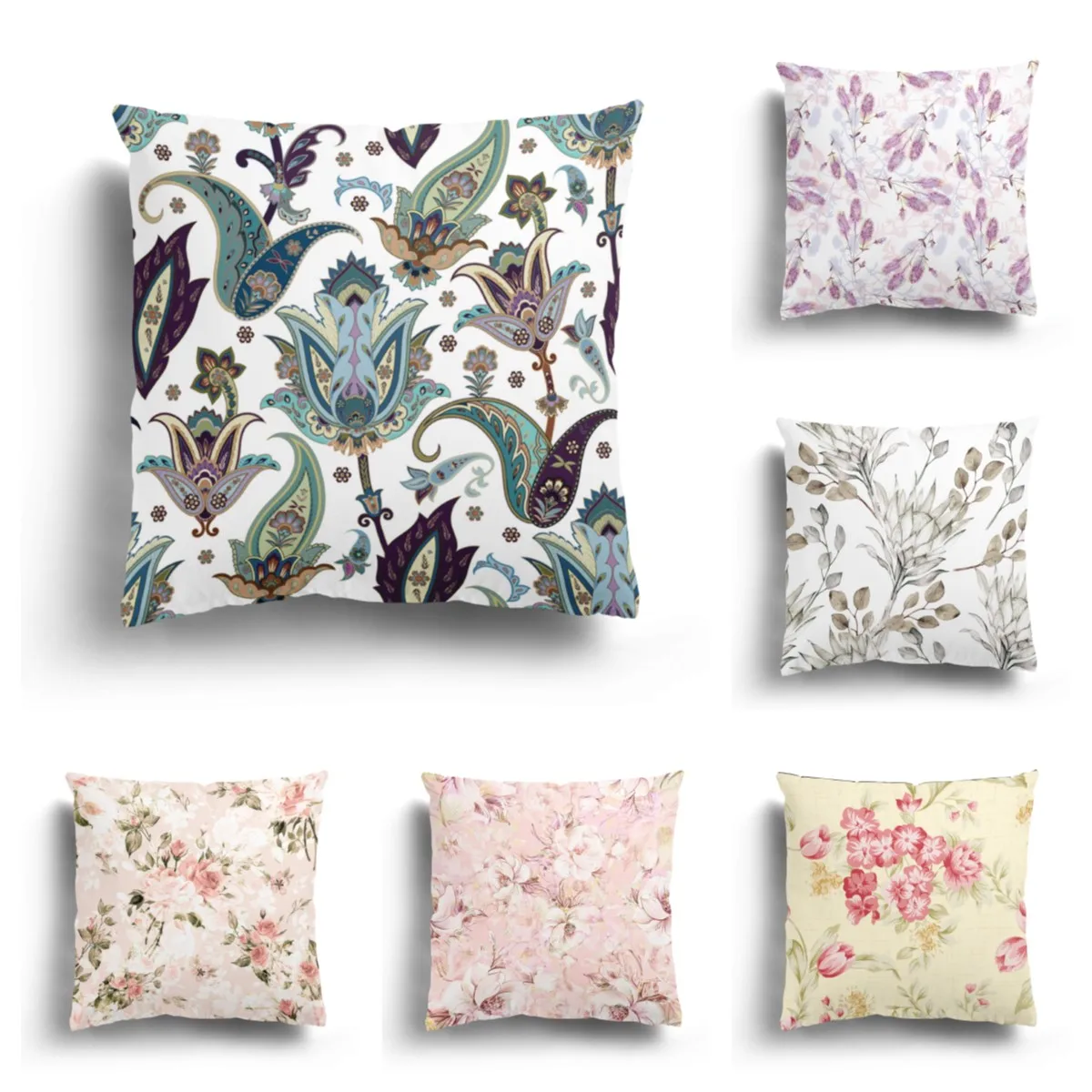 

Small fresh flower series pillows, customizable patterns, living room sofa cushions, cushions, pillowcases, square pillows