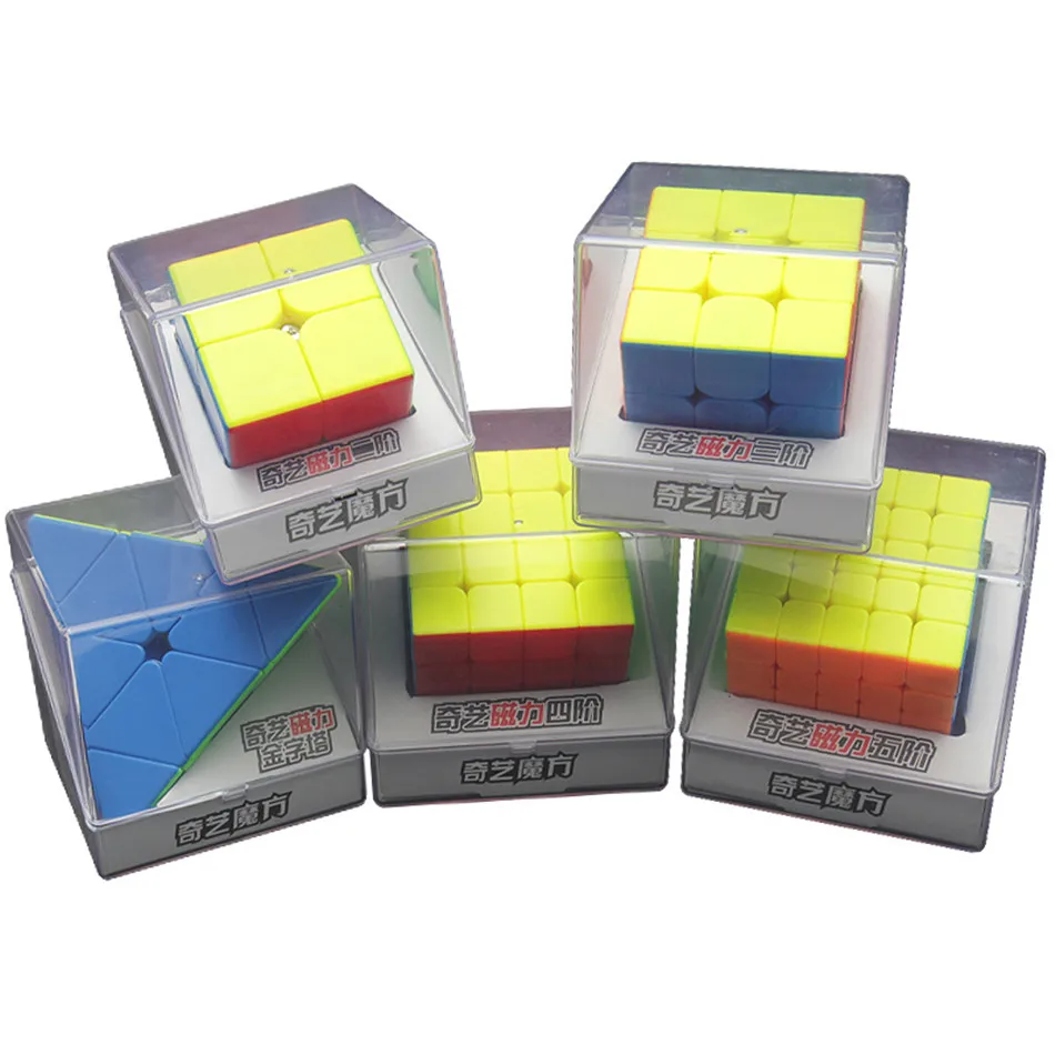 Qiyi Magnetischen Zauberwürfel 2x2 3x3 4x4 5x5 Pyramide Magnetische Geschwindigkeit Cube puzzle Bildung Cube Spielzeug Für Kinder