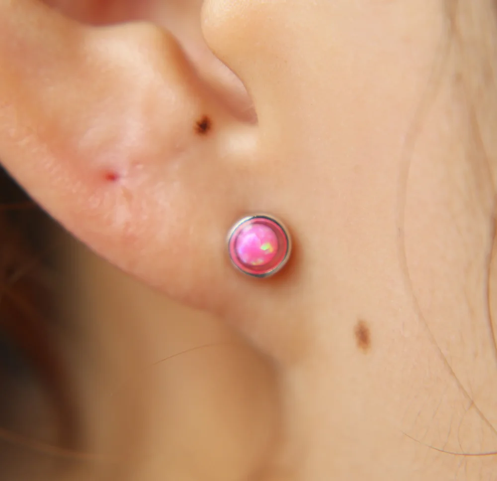 Серьги гвоздики из серебра 925 пробы с красным огненным опалом|silver stud earrings|925 silver