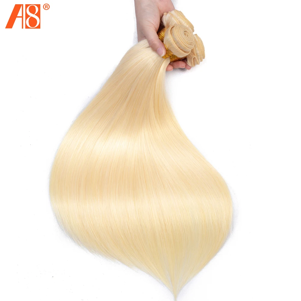 613 светлый прямой волос из человеческих волос пучки бразильских реми-удлинений 1/3/4 для женщин 40 дюймов бесплатная доставка Девственница.