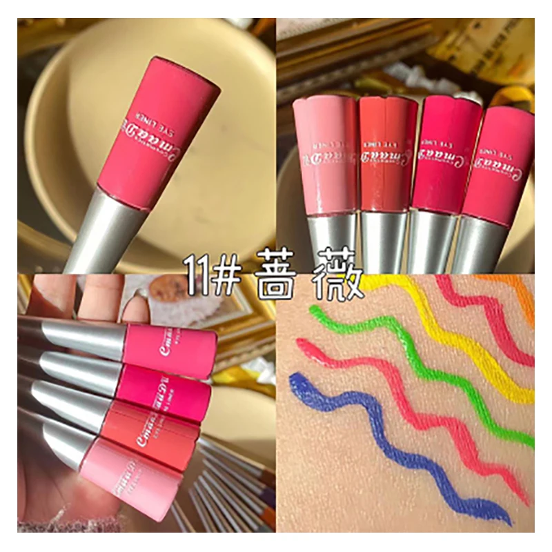 11 Hot Pink Матовая Noen красочная подводка для глаз карандаш супер водонепроницаемый стойкий макияж жидкая подводка для глаз синий зеленый белый глаза Косметическая ручка - Цвет: 11 Hot Pink