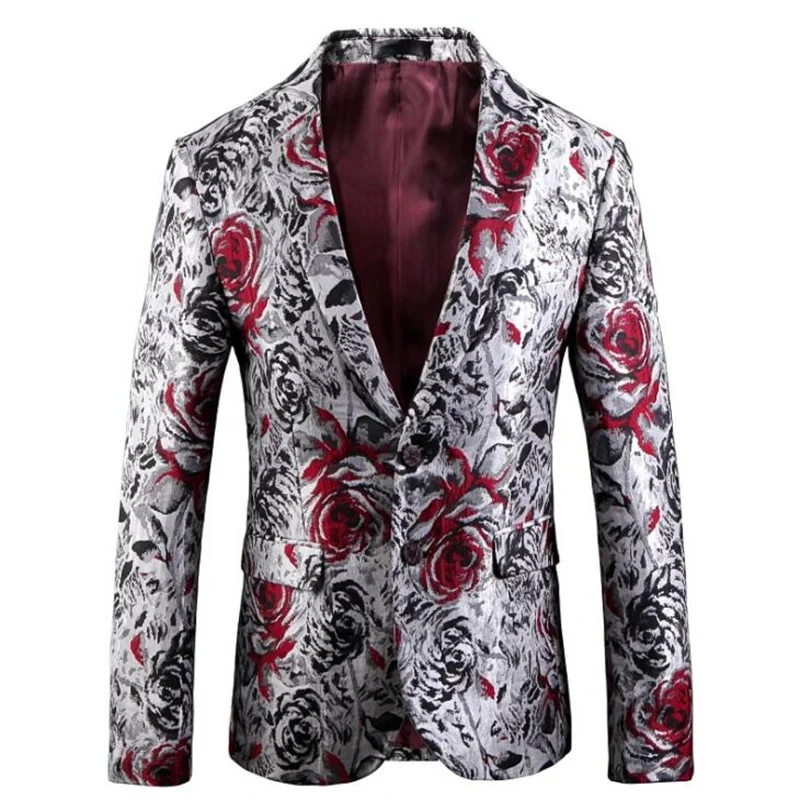 High-end jacquard suit mens blazers jackets autumn and winter new European and American large size British style fashion clothes