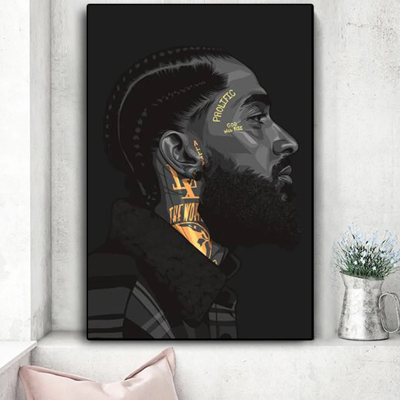 Портрет знаменитого рэпера холст искусство Декор для дома|Рисование и