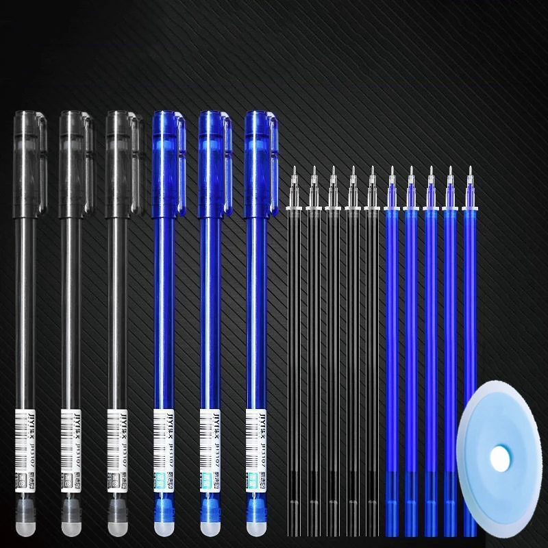 

20 шт./партия, набор волшебных стираемых ручек для офиса и школы, 0,5 мм, моющиеся гелевые ручки для студентов, подарок, синие, черные чернила, ...