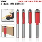 Фрезы с хвостовиком 6 мм6,35 мм8 мм, для фрез с отделки дерева, концевые фрезы с подшипник, деревообрабатывающий инструмент, 1 шт.