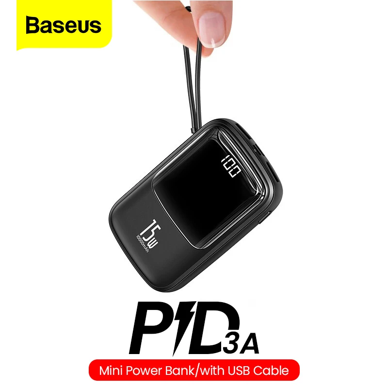 Baseus Mini 10000 мАч Внешний аккумулятор USB C PD портативное зарядное устройство