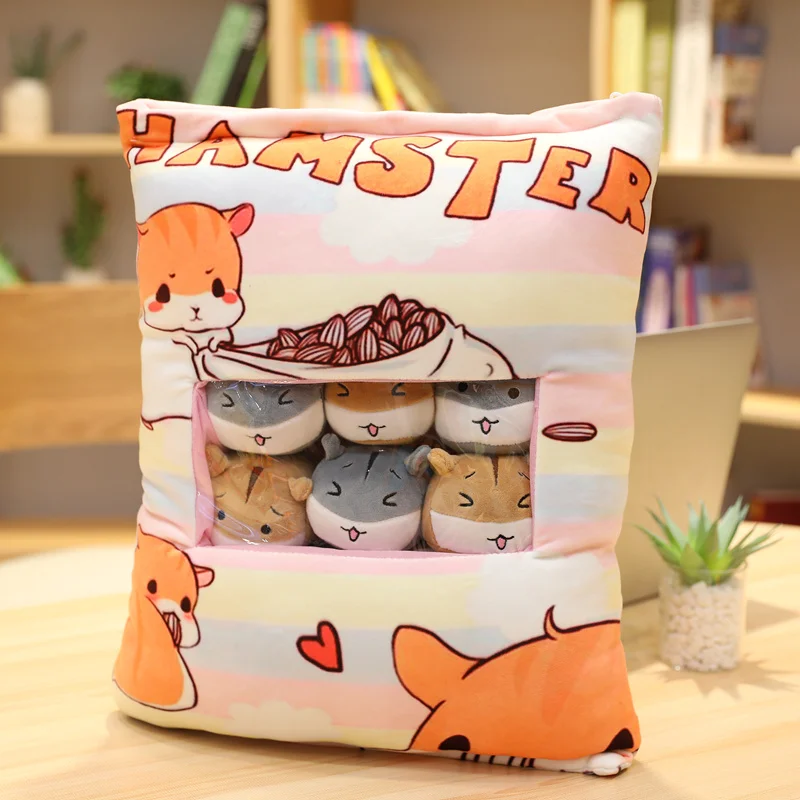 

50cm Plushie Bag Pudding Toys Mini Animals Doll Sakura Bunny Hamster Penguin Avocado Strawberr Soft Plush Cushion Kid Girl Gift
