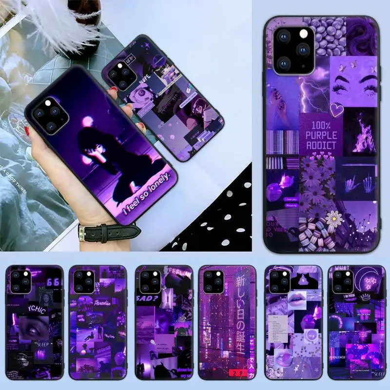 

Purple Love Aesthetic Art Phone Case Phone Case For iPhone 6 7 8 Plus 11 12 ProMax X XR XS SE Max Back Cover