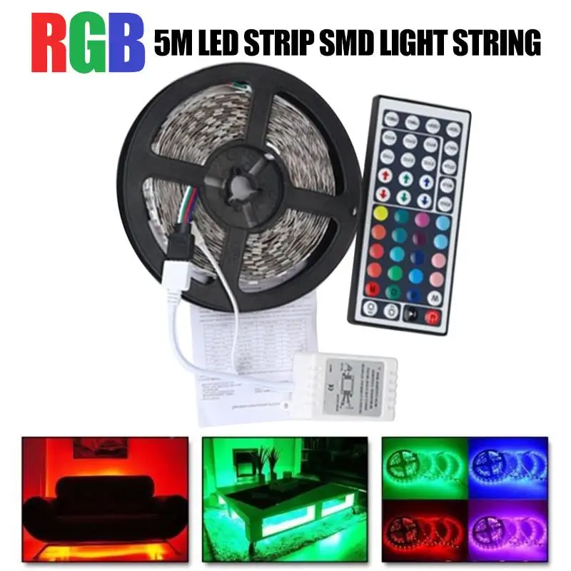 

Multicolor Light Bars Decoration Halloween Car Interior Lights LED Strip 5M Waterproof with Remote Control Lamps Lighting