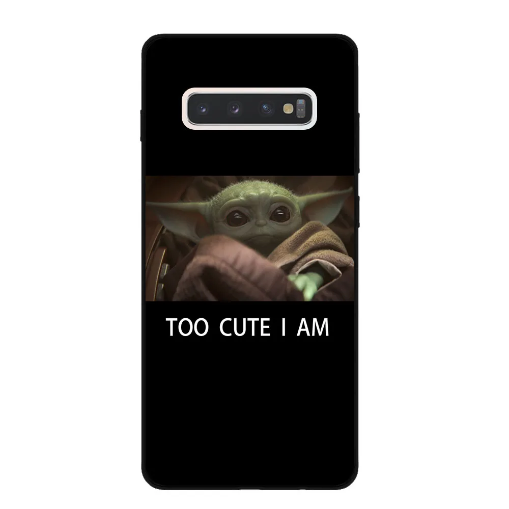 Black-T9167 Милая задняя крышка для samsung Galaxy S7 Edge S8 S9 S10 S11 Plus Lite S11E S10E Note 10 Pro, черные силиконовые чехлы для телефонов - Цвет: Black-T9167