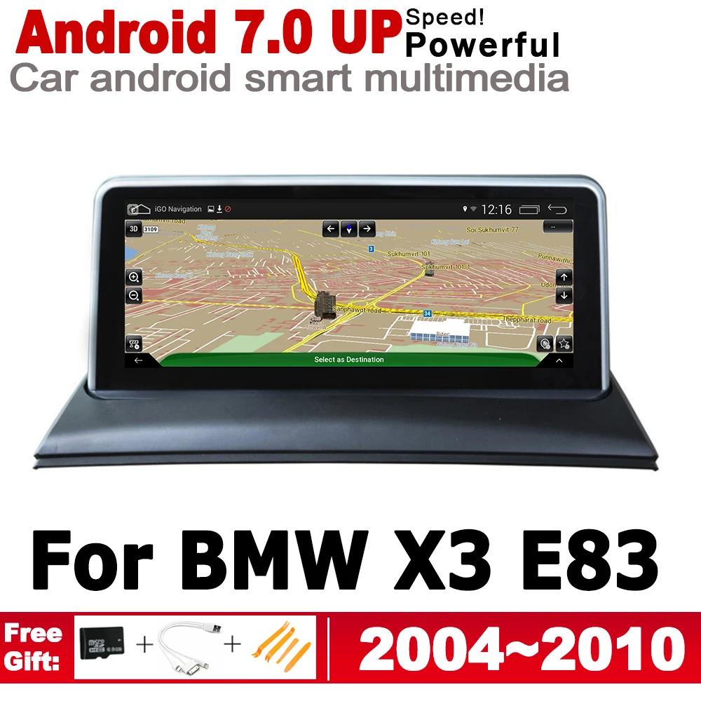 10 25 &quotHD экран стерео Android 7 0 up Автомобильный GPS навигатор карта для BMW X3 E83 2004 ~ 2010