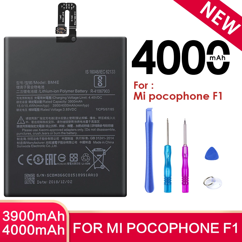 Оригинальный аккумулятор SIYAA BM4E для Xiaomi Mi Pocophone F1 Poco сменные батареи мобильный