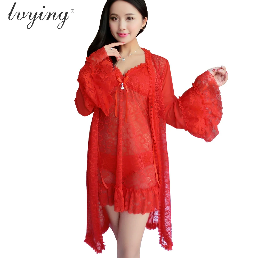 Новинка женская ночная рубашка сексуальный кружевной пижамный комплект