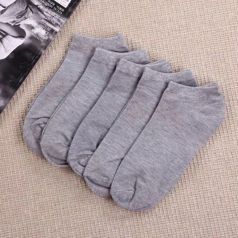 

10 Pairs/lot Men Socks Breathable Sports Socks Unisex Solid Color Boat Comfortable Cotton White Black Ankle Socks Wholesale