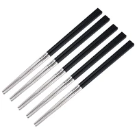 5 pairs titanium chopsticks with carbon fiber outdoor tableware