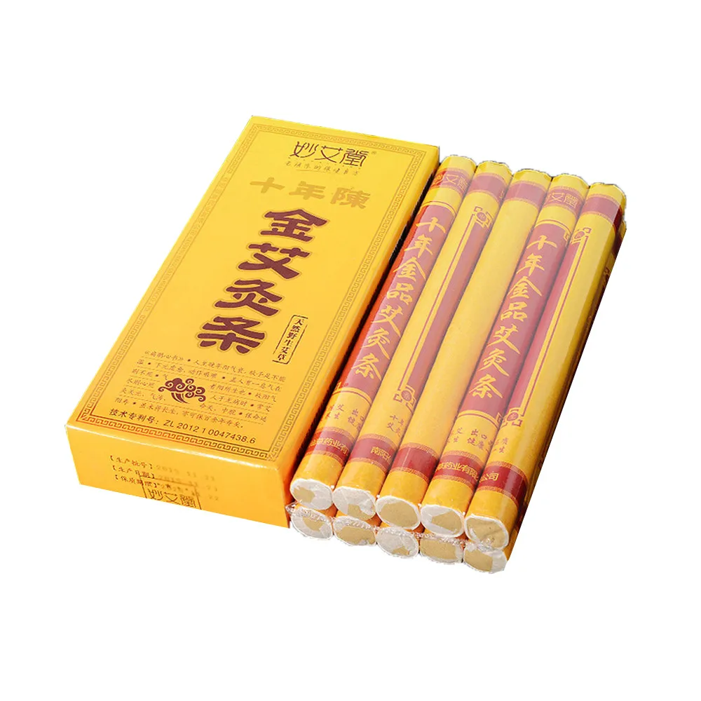 10 штук десять лет золото мокса палку полыни горелки в традиционном китайском