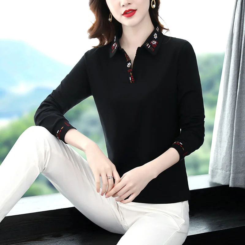 

High Quality autumn New Lady Long Sleeve Shirts Casual Women Shirts Cotton Women Slim Tops FAKUNTN