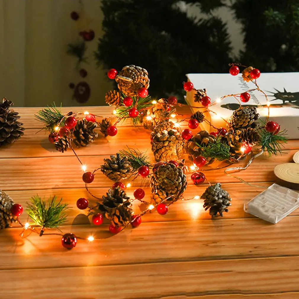 

New LED Christmas Light String Pine Cone Copper Wire Lamp Lighting Christmas Tree Decoration Light String