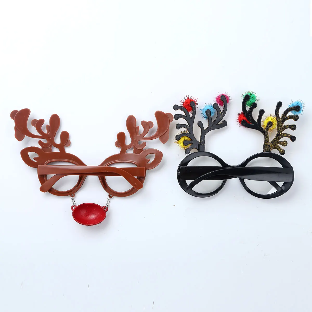 

2Pcs Christmas Glasses Christmas Party Decorations Santa Antler Eyeglasses Adult Childrens Gift Xmas Fancy Dress Accessories
