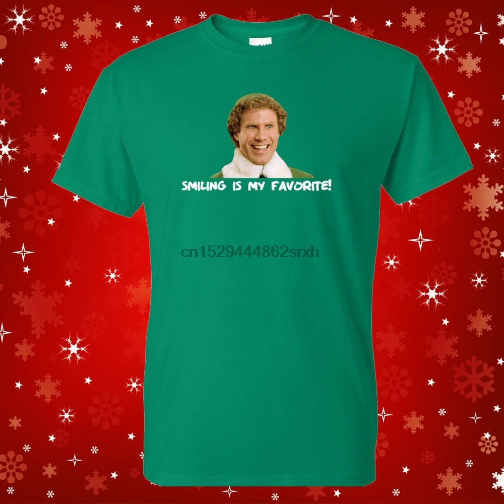 Рождественская футболка с изображением эльфа улыбающегося из фильма Моя