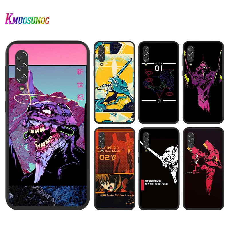 

Hot Anime EVA for Samsung Note 8 9 10 20 Ultra Plus Pro 5G M01 M02 M60S M62 F62 Black Phone Case