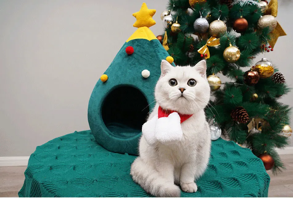RFWCAK кошка кровать Рождество кошка дом Cuter подстилка для кошачьего наполнителя теплая пещера спальная клетка Рождество Каттен Mand кролик морская свинья домашние товары для домашних животных