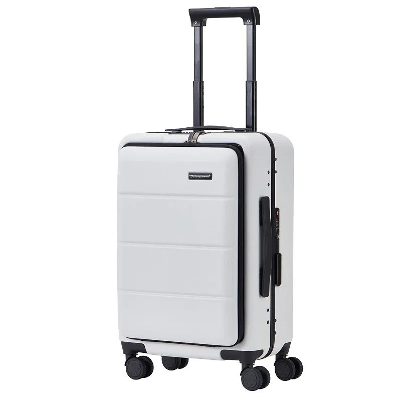 White Новинка, 2" 24" 2" дюймов ABS+ PC чехол для костюма, сумка в виде ракушки, универсальный чехол на колесиках для переноски багажа на молнии, чехол для путешествий, Модный чехол на колесиках - Цвет: White