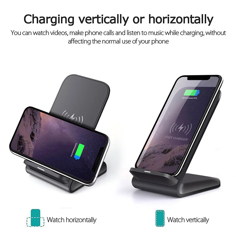 

15W Qi Wireless Charger Stand For Galaxy Z Fold2 S21 S20 FE Note 20 Ultra F9000 F7000 Fast Charging Dock Station Phone Charger