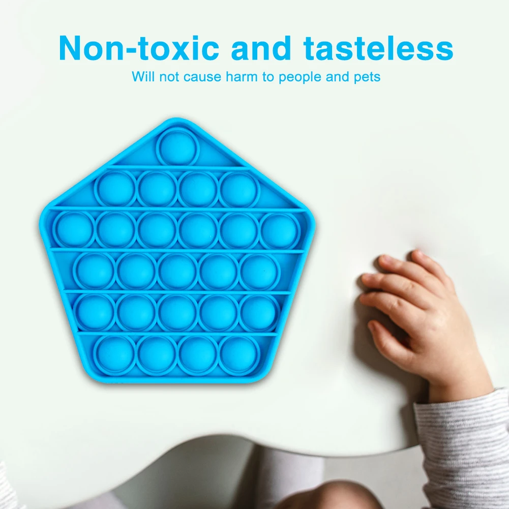 

Push Fidget Bubble Autism Toy Pentagon Stress Reducer for Concentration Training Kids Pretend Play Toys Electronic