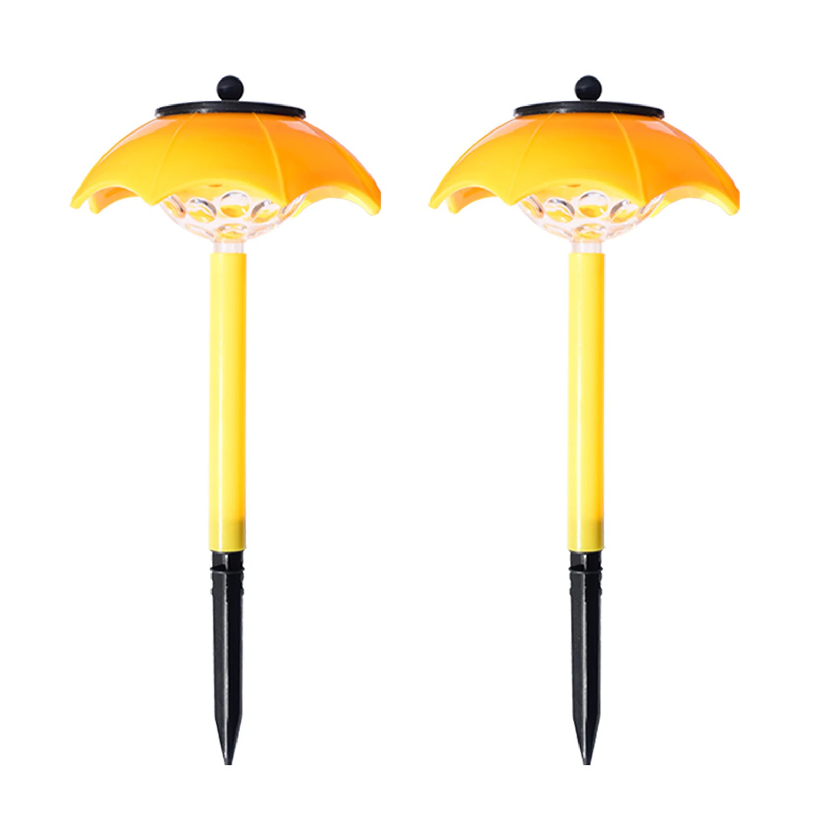 

2pcs Outdoor Waterproof Yard Patio Lawn Lamp Led Courtyard Landscape Mini Solar Powered Garden Decor Park Pathway Umbrella Shape