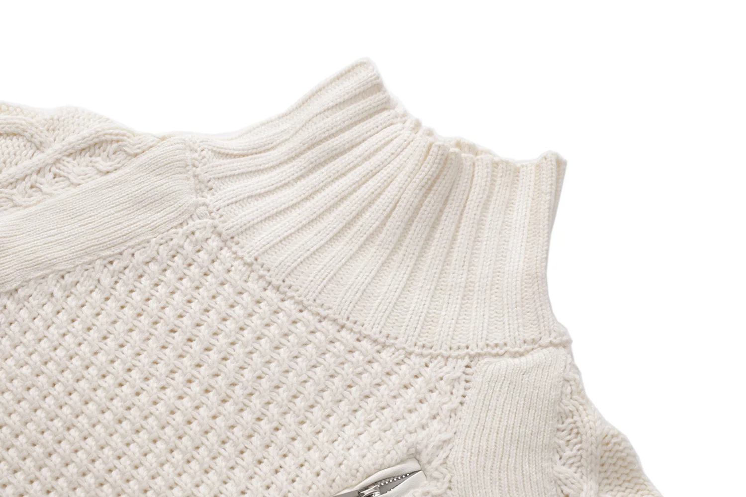 

Bushness Casual Patchwork Zipper High Quality Sweater Women Turtleneck Long Sleeve Knitted Pullovers Thick Female Fashion Jumper