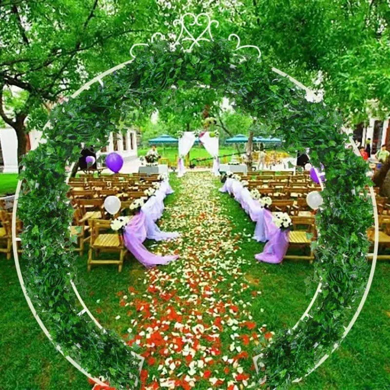 

12Pcs Artificial Ivy Vine Hanging Garland False Leaf Vine Family Garden Wedding Wall Decoration, 84 Feet, Green