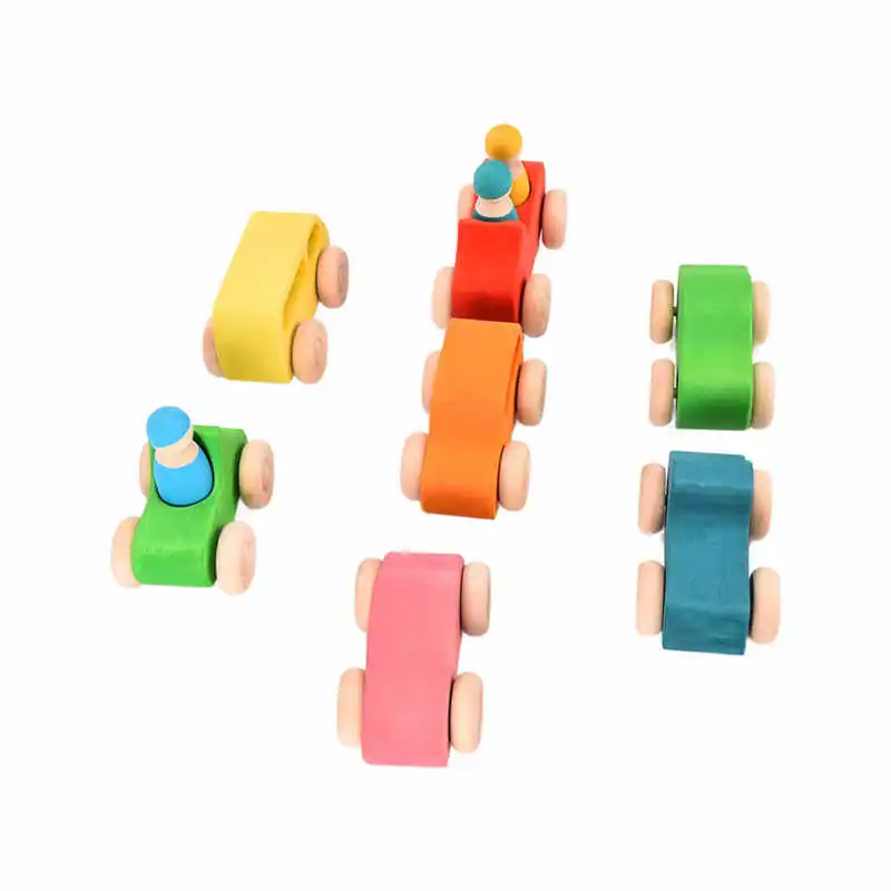 Деревянные автомобильные блоки отличные прочные Обучающие игрушки яркий